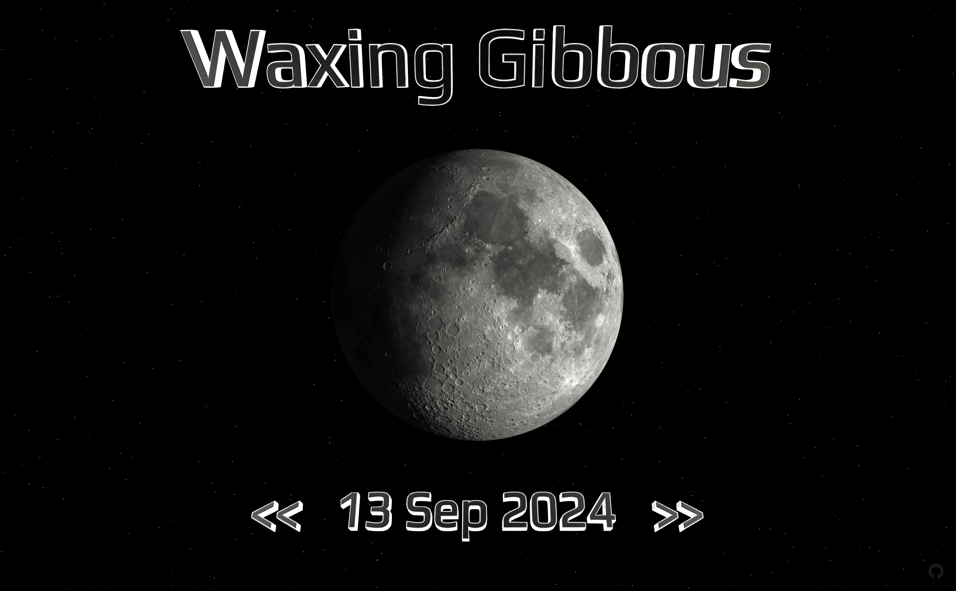 Moon Sight application preview showing 3D moon model